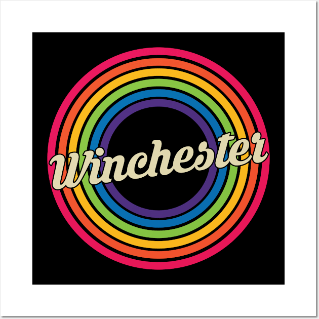 Winchester - Retro Rainbow Style Wall Art by MaydenArt